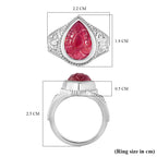 Royal Bali Collection - African Ruby Solitaire Ring in Rhodium Overlay Sterling Silver 8.00 Ct_7808296_5