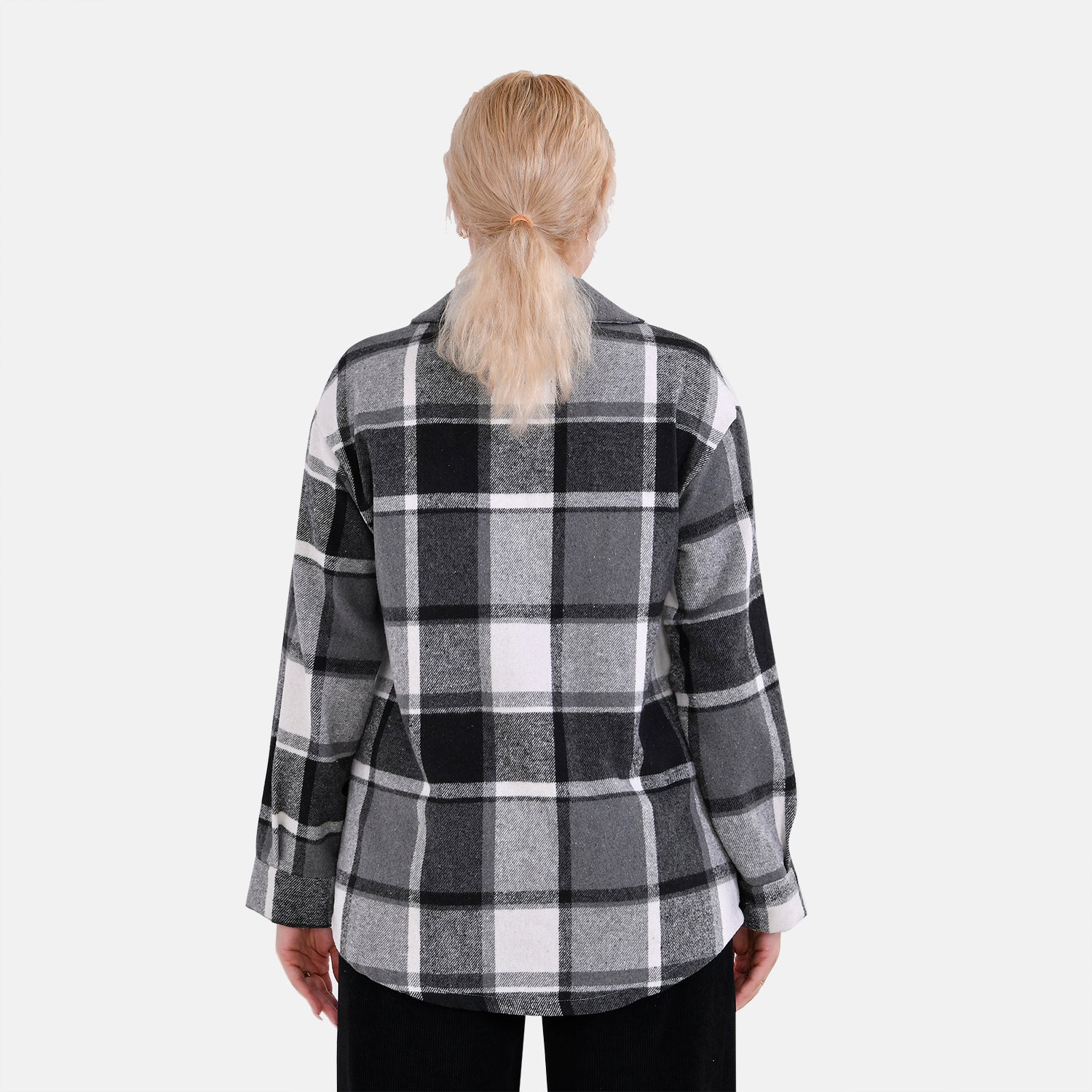 La Marey Check Pattern Long Length Shirt V32490784 2