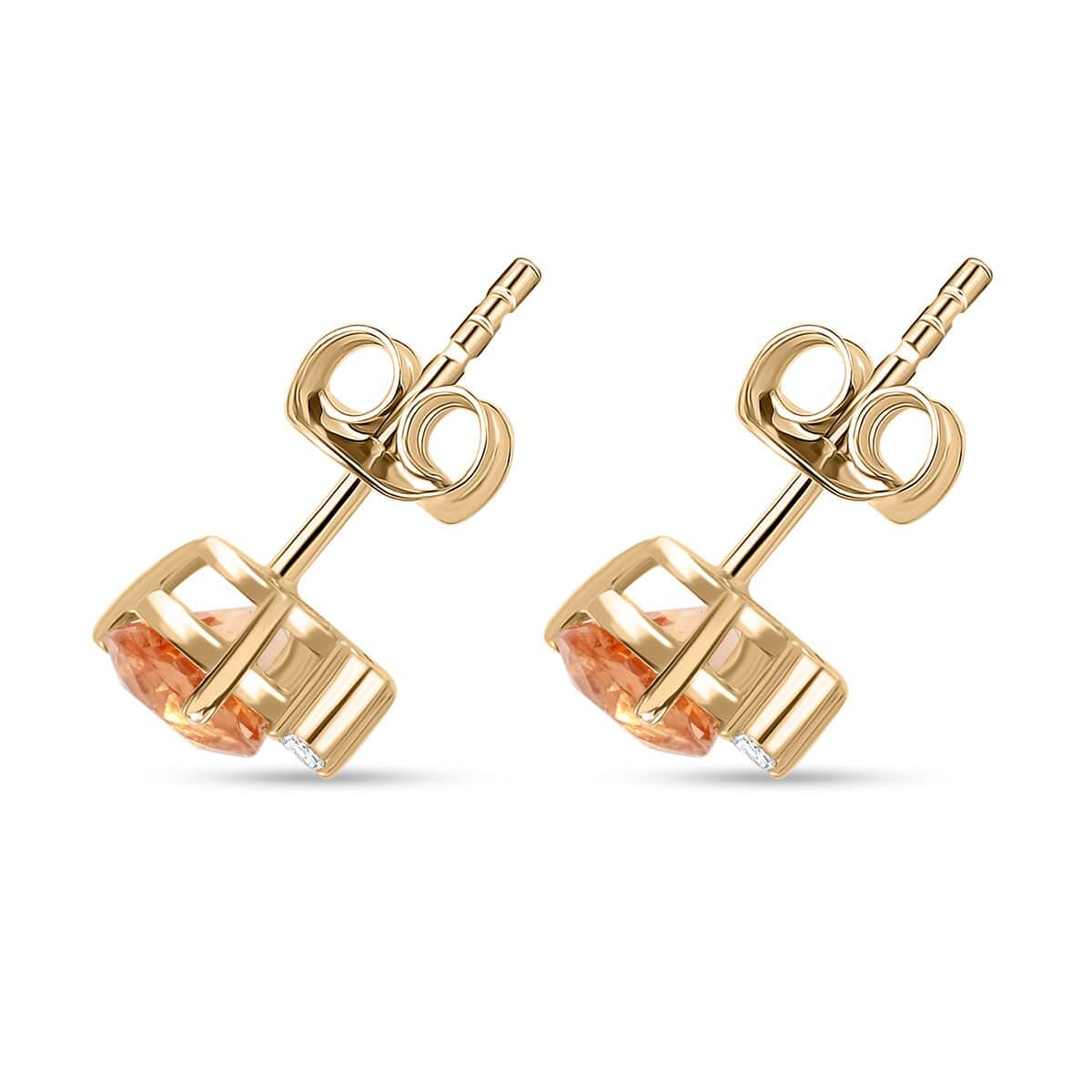 Certified and Appraised LUXORO AAA Imperial Topaz, Diamond Stud Earrings in 10K Yellow Gold 1.20 Ct. 7810272 3