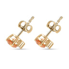 LUXORO 9K Yellow Gold AGI Certified AAA Imperial Topaz & White Diamond Earring 1.20 Ct._7810272_3