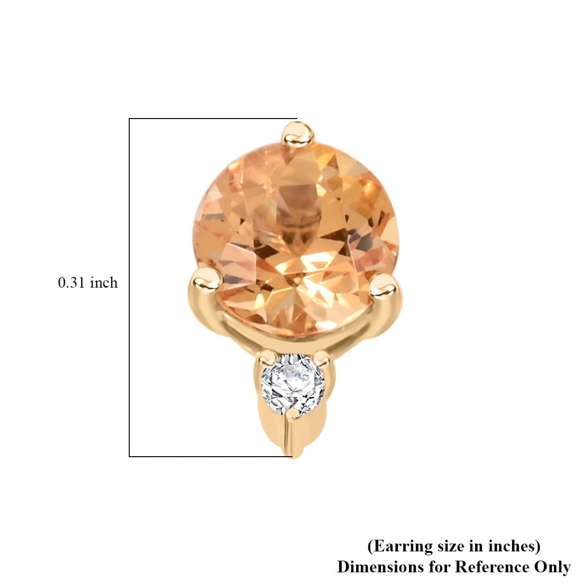 Certified and Appraised LUXORO AAA Imperial Topaz, Diamond Stud Earrings in 10K Yellow Gold 1.20 Ct. 7810272 4