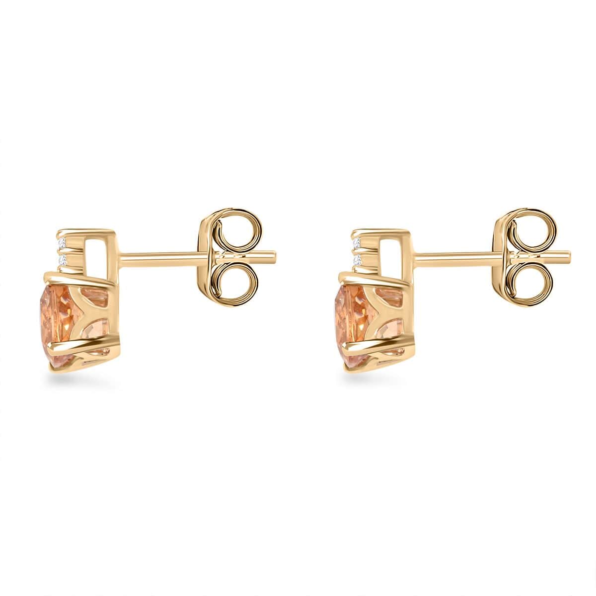 Certified and Appraised LUXORO AAA Imperial Topaz, White Diamond Earrings in 10K Yellow Gold 1.59 Ct. 7810274 3