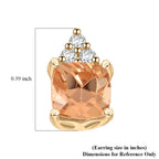 10K Yellow Gold  AAA   Imperial Topaz ,  White Diamond  I2 Earring 1.59 ct,  Gold Wt. 1.24 Gms  1.590  Ct._7810274_4