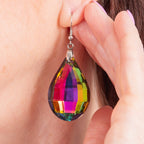 White Magic Color Crystal  Earring Pure White Stainless Steel