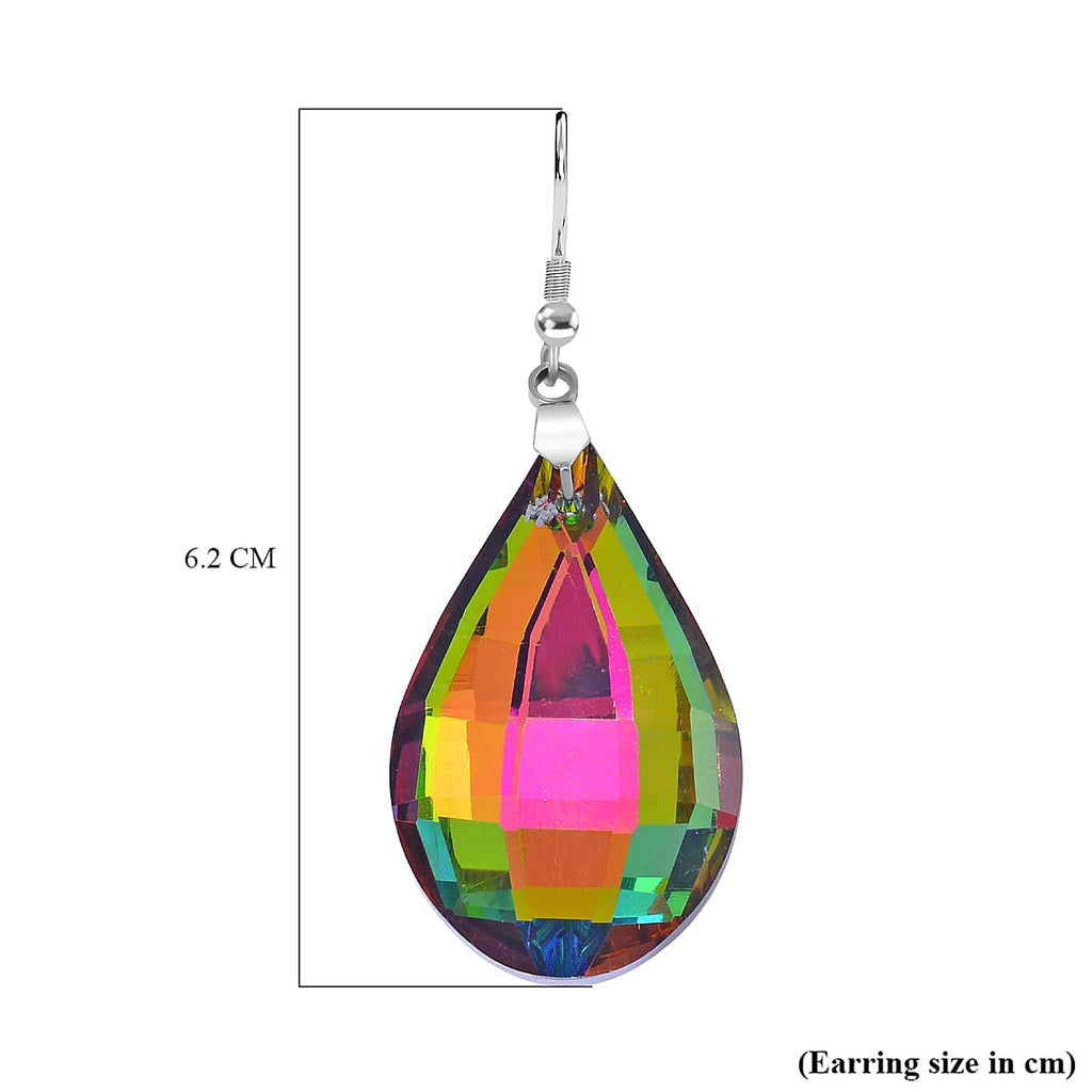 White Magic Color Crystal  Earring Pure White Stainless Steel
