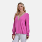 La Marey V-Neck Long Sleeve Jersey Top