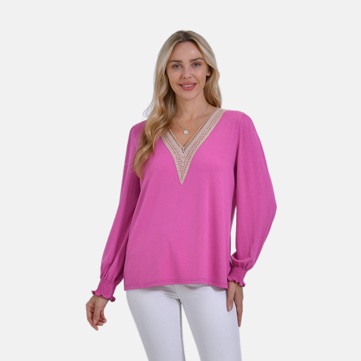La Marey V-Neck Long Sleeve Jersey Top V32515992 0