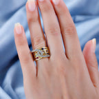 Multi Sapphire & Natural Zircon Ring in 18K Vermeil Yellow Gold Plated Sterling Plated Silver 2.59 Ct_7811732_2