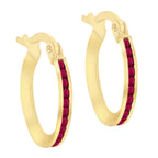 9K Yellow Gold  A   Red Zircon  Earring 0.50 pc,  Gold Wt. 1.1 Gms  0.500  Ct._7812701