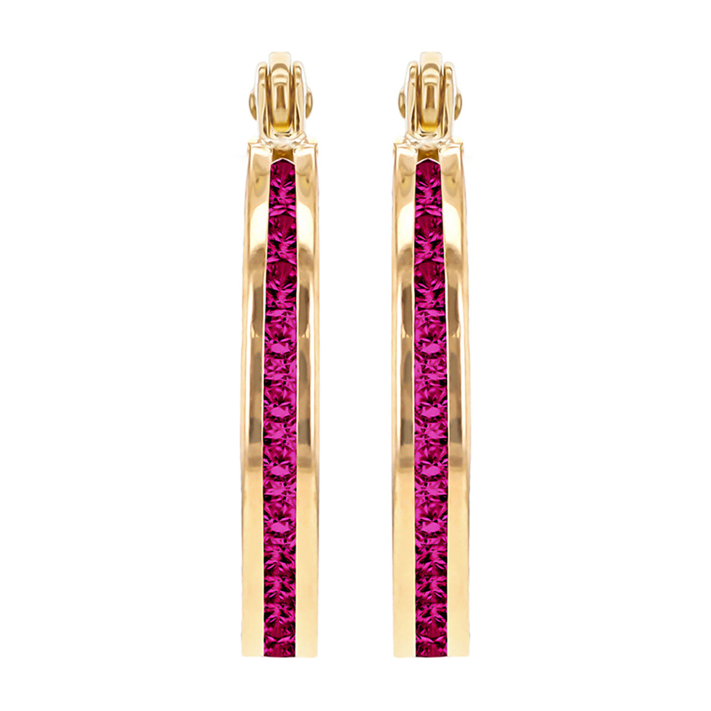 9K Yellow Gold  A   Red Zircon  Earring 0.50 pc,  Gold Wt. 1.1 Gms  0.500  Ct._7812701_2