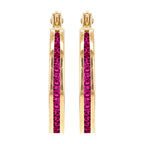 9K Yellow Gold  A   Red Zircon  Earring 0.50 pc,  Gold Wt. 1.1 Gms  0.500  Ct._7812701_2