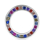 Multi Colour Cubic Zirconia Pendant in Rhodium Overlay Sterling Silver 1.71 Ct.