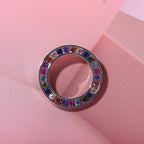 Multi Colour Cubic Zirconia Pendant in Rhodium Overlay Sterling Silver 1.71 Ct.