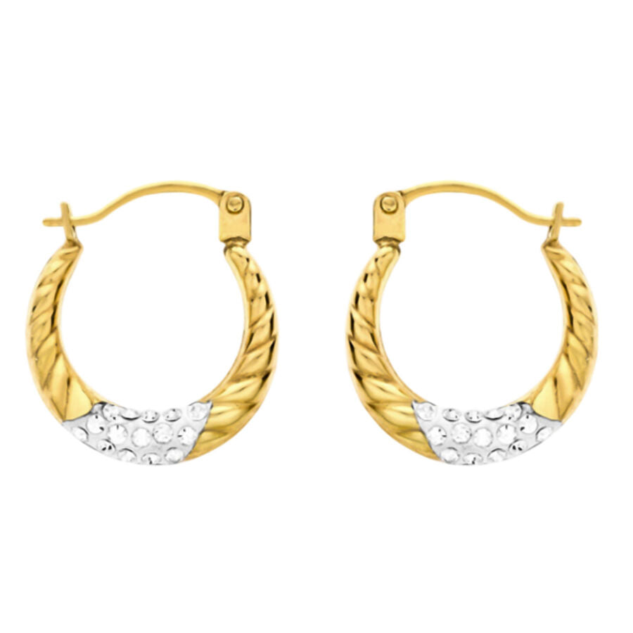9K Gold Crystalique Two Row Earrings 7813570 0