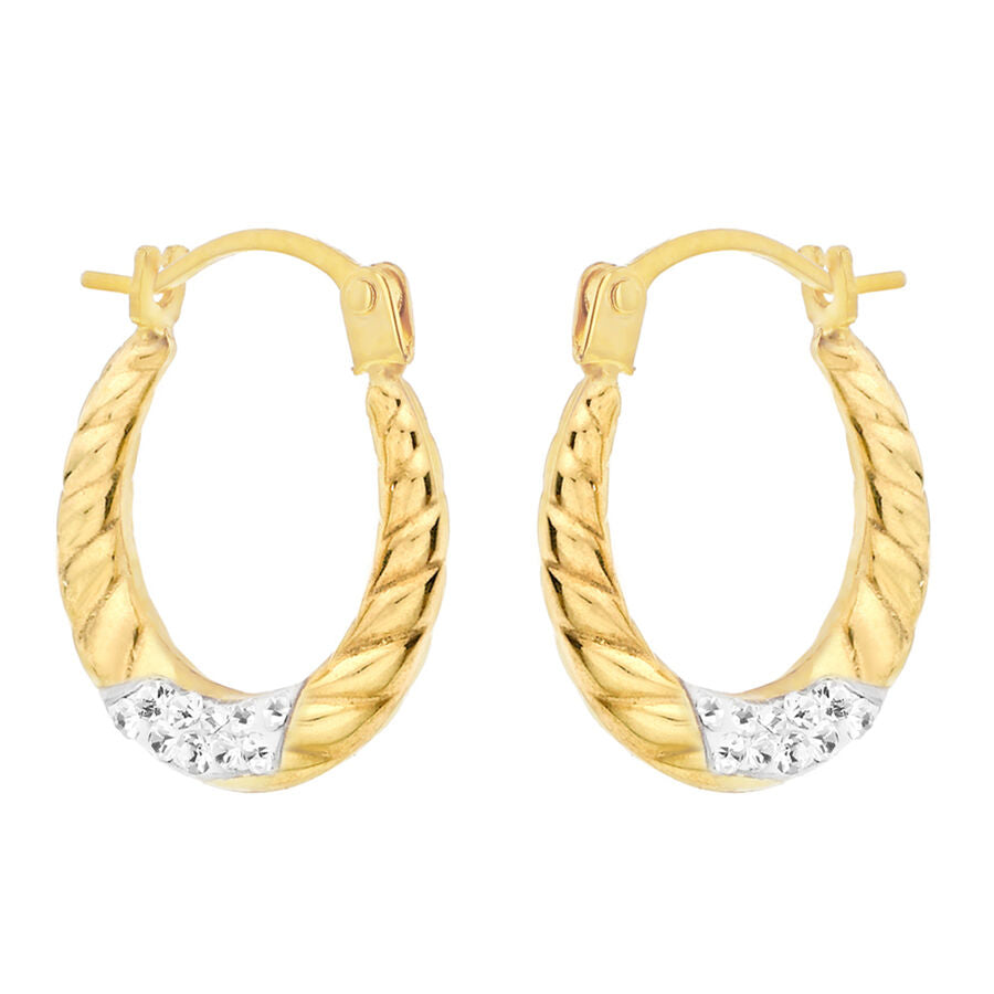 9K Gold Crystalique Two Row Earrings 7813570 1