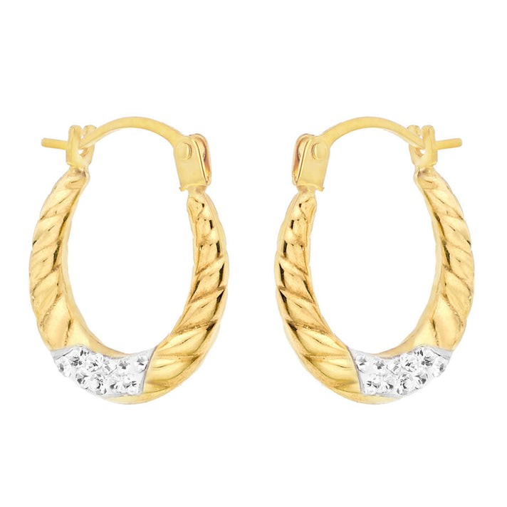 9K Gold Crystalique Two Row Earrings 7813570 2
