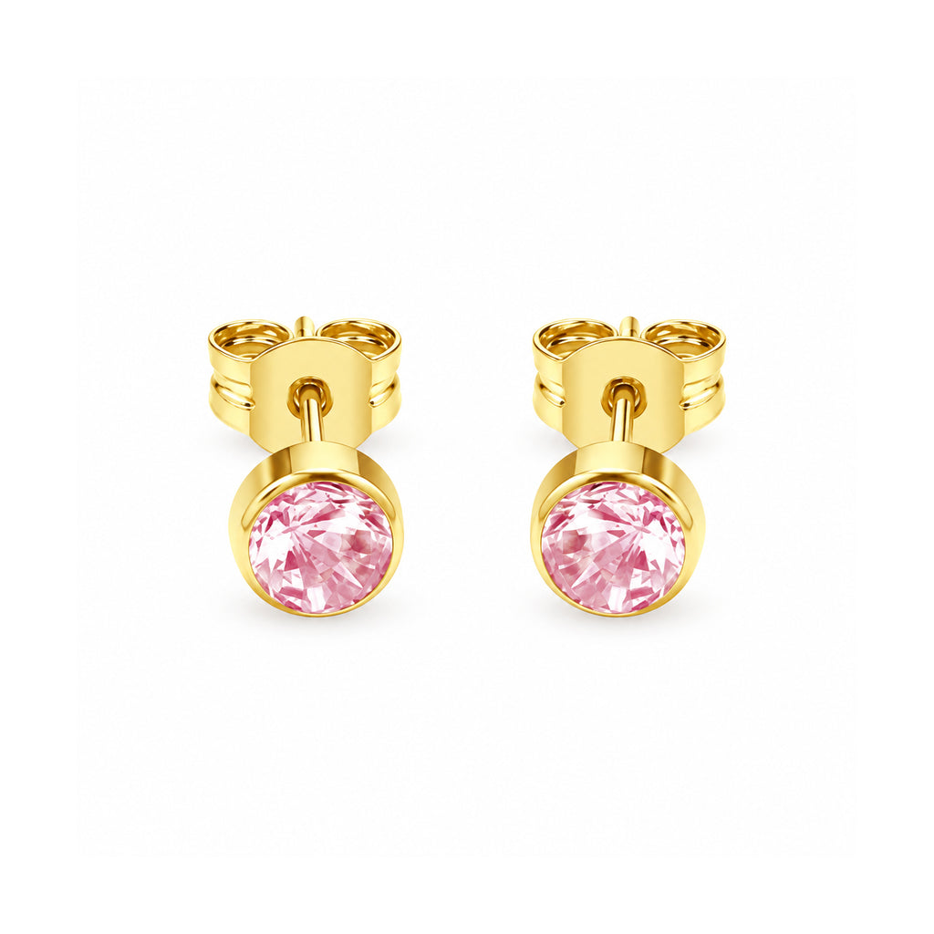 9K Yellow Gold  A   Pink Cubic Zirconia  Earring 0.90 ct,  Gold Wt. 0.44 Gms  0.900  Ct._7813644