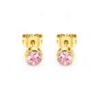 9K Yellow Gold  A   Pink Cubic Zirconia  Earring 0.90 ct,  Gold Wt. 0.44 Gms  0.900  Ct._7813644