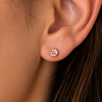 9K Yellow Gold  A   Pink Cubic Zirconia  Earring 0.90 ct,  Gold Wt. 0.44 Gms  0.900  Ct._7813644_2