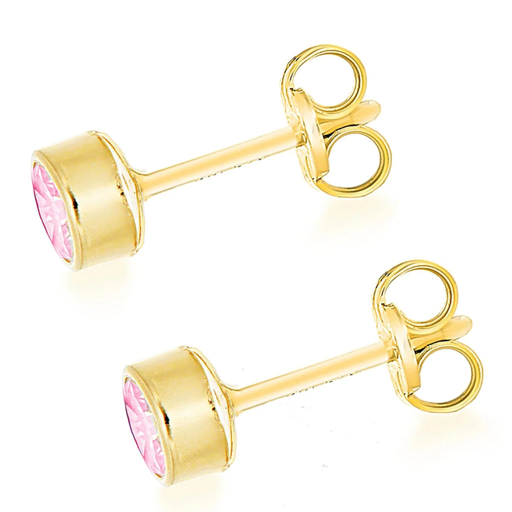 9K Yellow Gold  A   Pink Cubic Zirconia  Earring 0.90 ct,  Gold Wt. 0.44 Gms  0.900  Ct._7813644_4