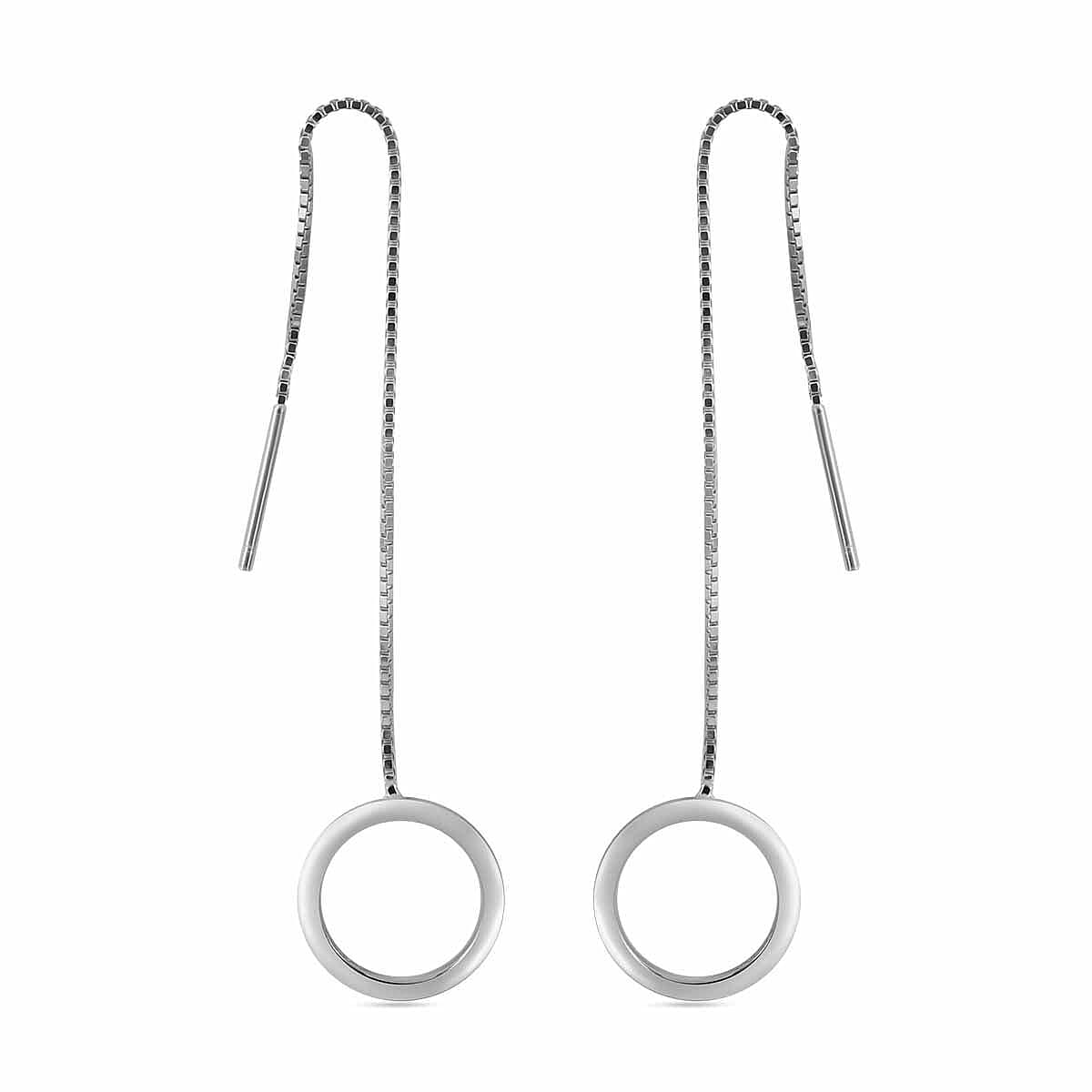JCK Vegas Closeout - Rhodium Overlay Sterling Silver Threader Earrings 7813735 0
