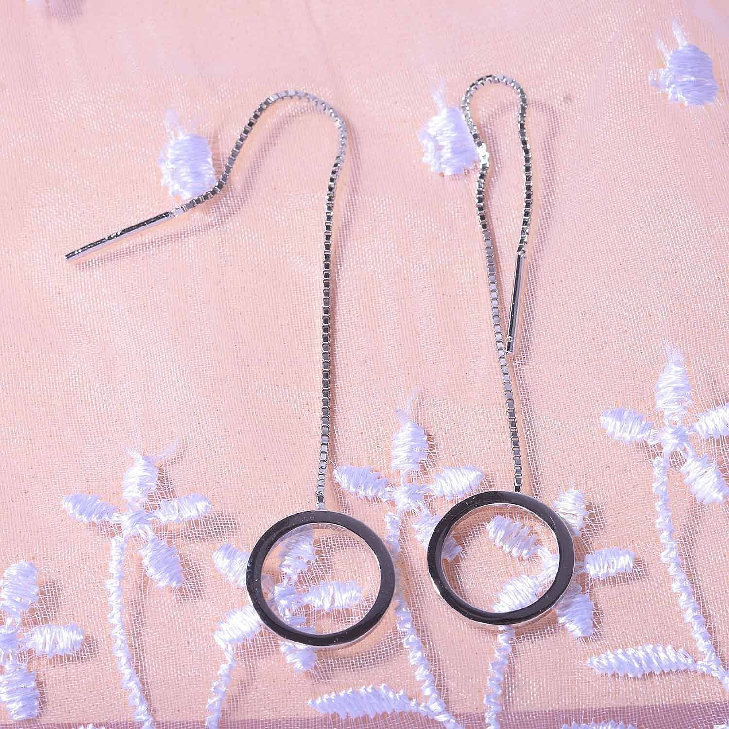 JCK Vegas Closeout - Rhodium Overlay Sterling Silver Threader Earrings 7813735 1