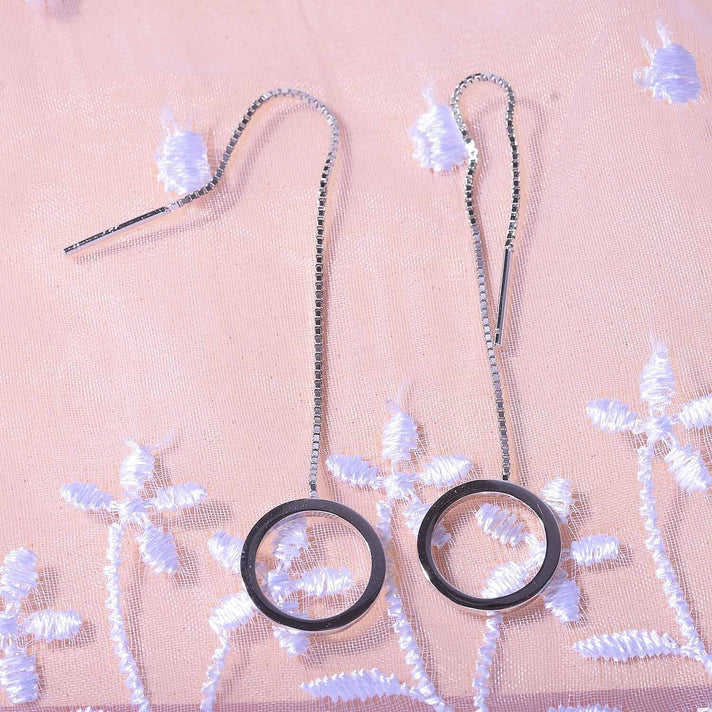 JCK Vegas Closeout - Rhodium Overlay Sterling Silver Threader Earrings 7813735 2