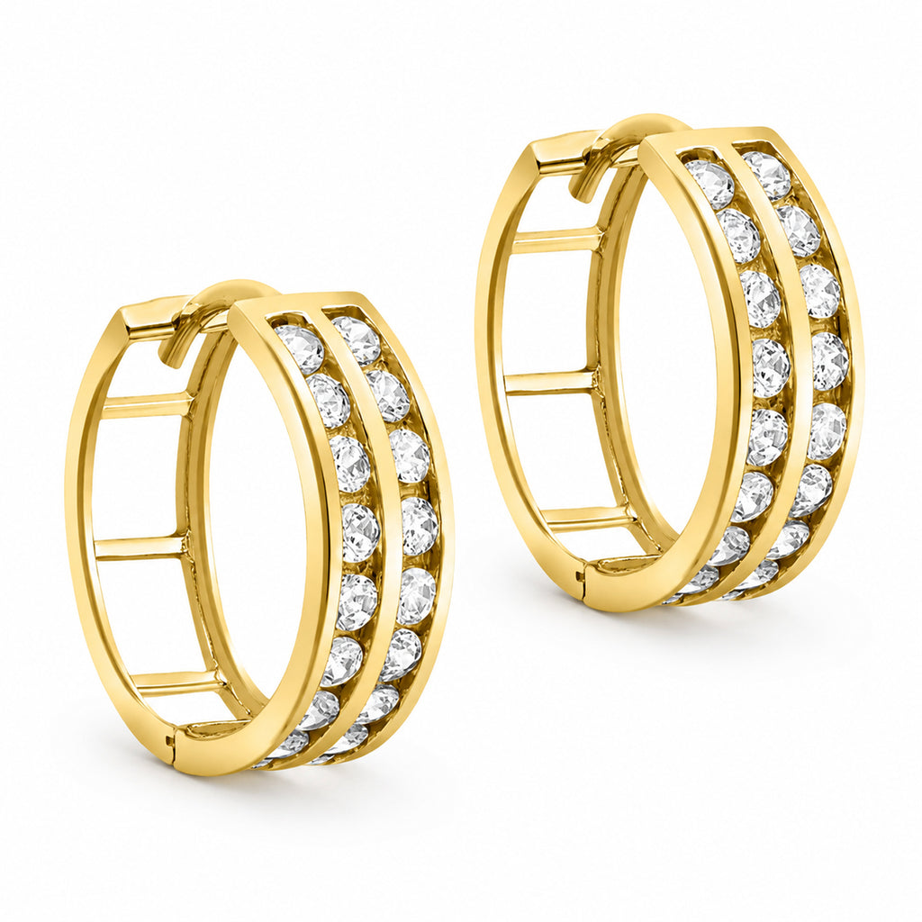 9K Yellow Gold  A   White Cubic Zirconia  Earring 2.24 pc,  Gold Wt. 2.2 Gms  2.240  Ct._7814055