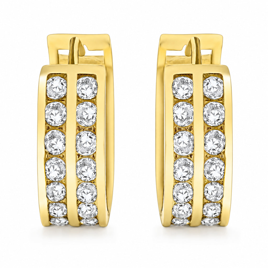 9K Yellow Gold  A   White Cubic Zirconia  Earring 2.24 pc,  Gold Wt. 2.2 Gms  2.240  Ct._7814055_3