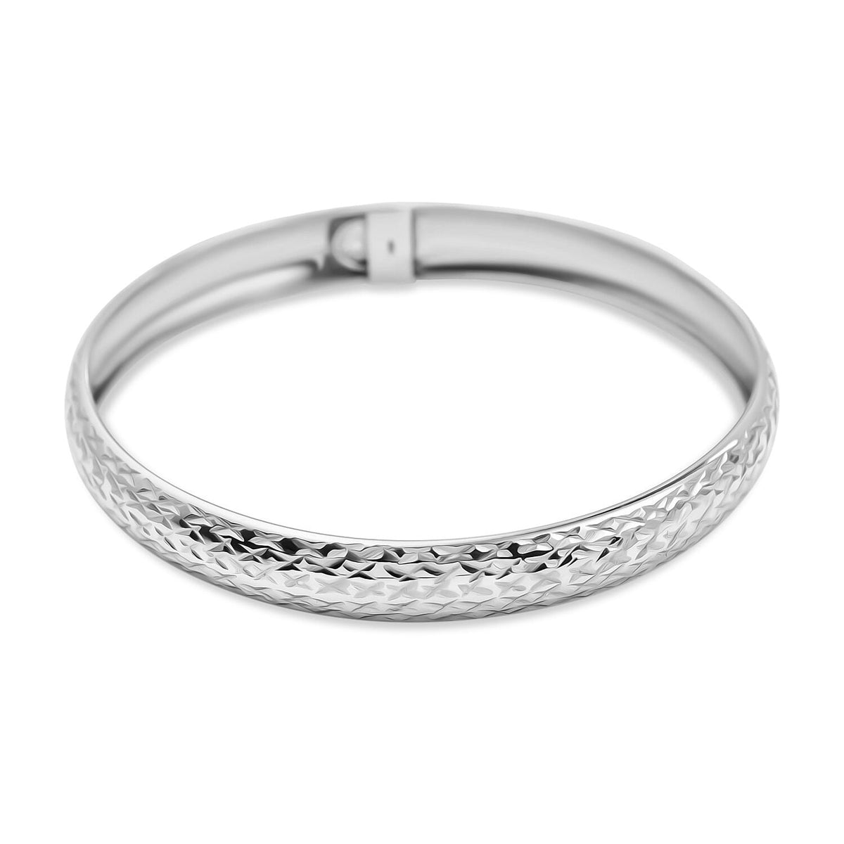JCK Vegas Closeout - Diamond-Cut Bangle in Sterling Silver (Size 7.5) 7814572 0