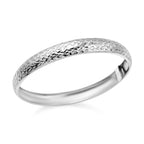 JCK Vegas Closeout - Diamond Cut Bangle in Sterling Silver (Size 7.5)