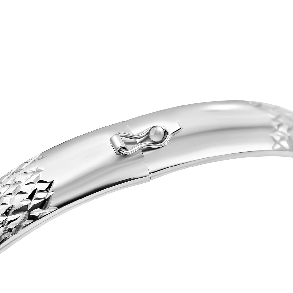JCK Vegas Closeout - Diamond-Cut Bangle in Sterling Silver (Size 7.5) 7814572 4