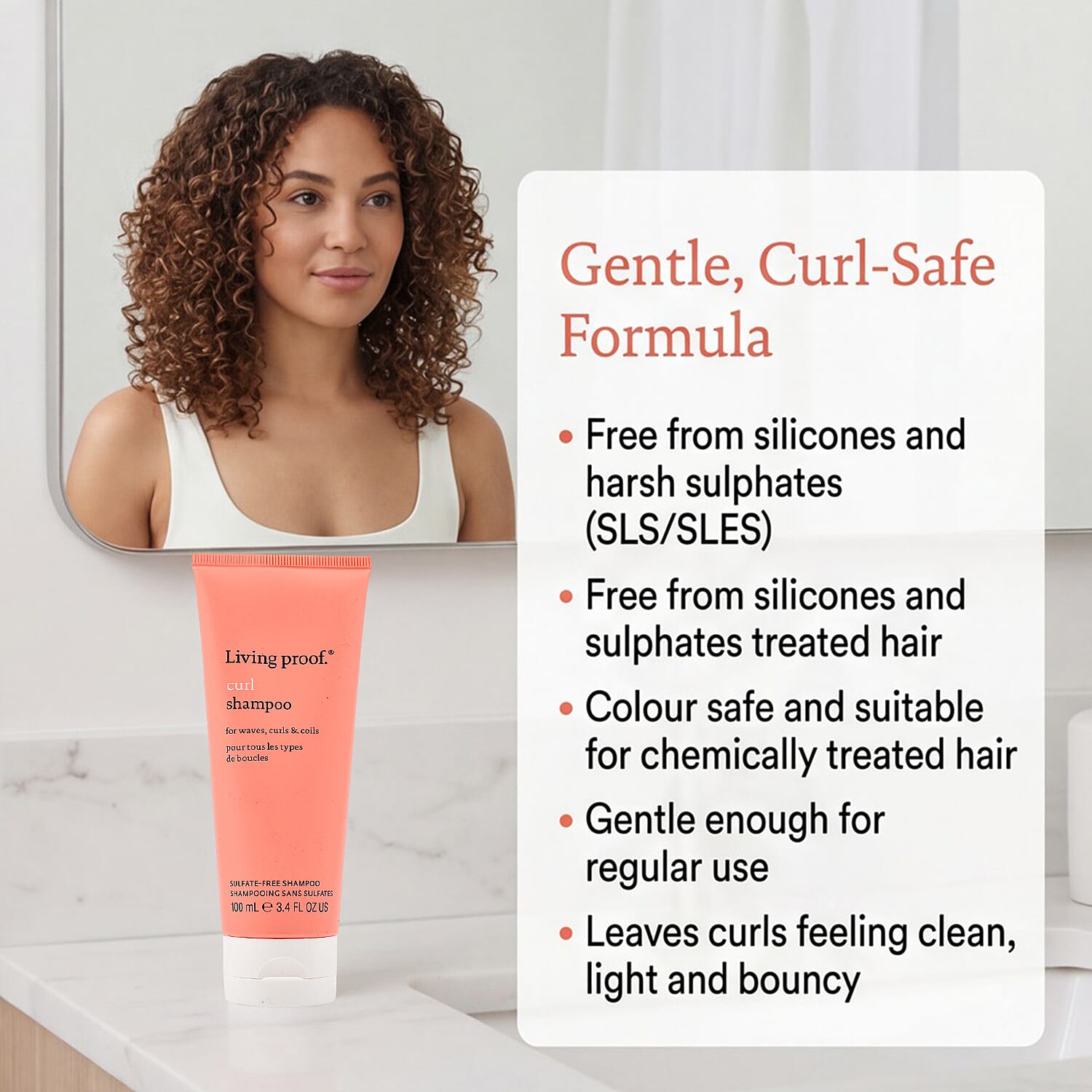 Living Proof Curl Shampoo - For Waves, Curls and Coils - 100ml (Travel Size) 7816423 3