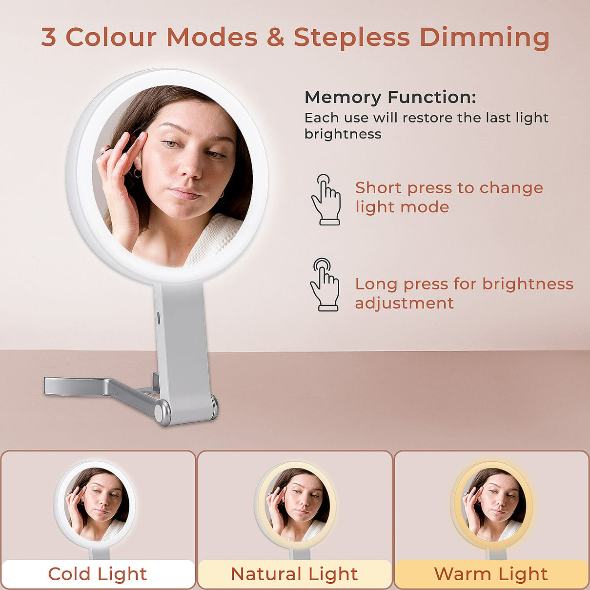 LED Cosmetic Mirror with 1X and 20X Magnification 7816613 3