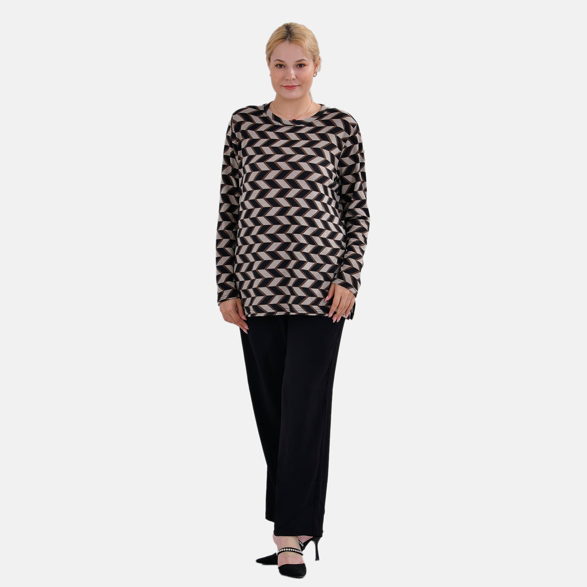 La Marey Full Sleeve Jersey Tops with Printed Stripes 7816670 0