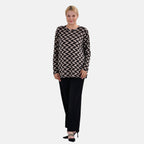 La Marey  (Pattern) Full Sleeve Jersey Tops with Printed Stripes- Brown_7816670