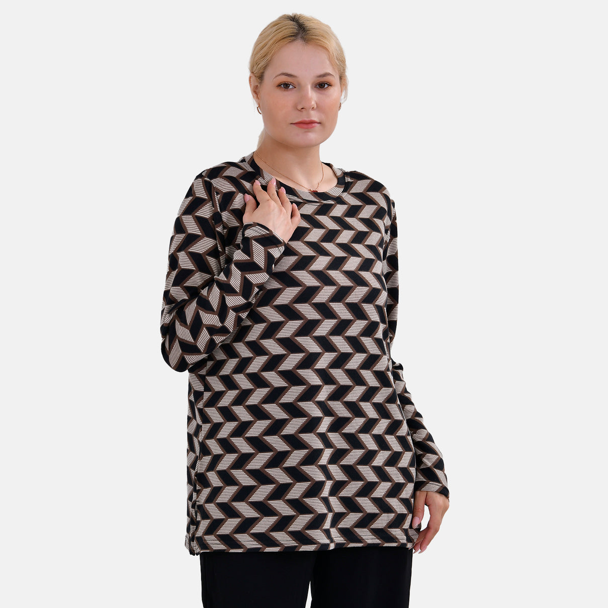 La Marey Full Sleeve Jersey Tops with Printed Stripes 7816670 4