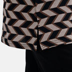 La Marey  (Pattern) Full Sleeve Jersey Tops with Printed Stripes- Brown_7816670_6