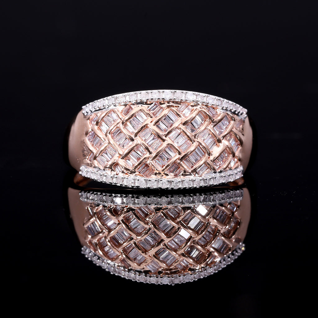 JCK Vegas Closeout - Rare Find- 9K Rose Gold Pink & White Diamond Ring 0.50 Ct_7817475_1
