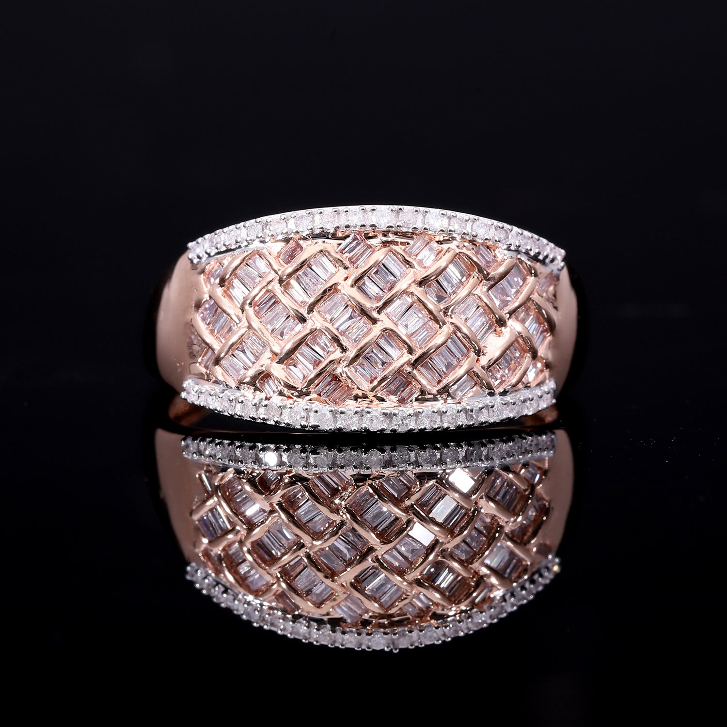 9K Rose Gold I3 Pink Diamond , White Diamond I3 Ring, Gold Wt. 3 Gms 0.512 Ct. 7817475 7