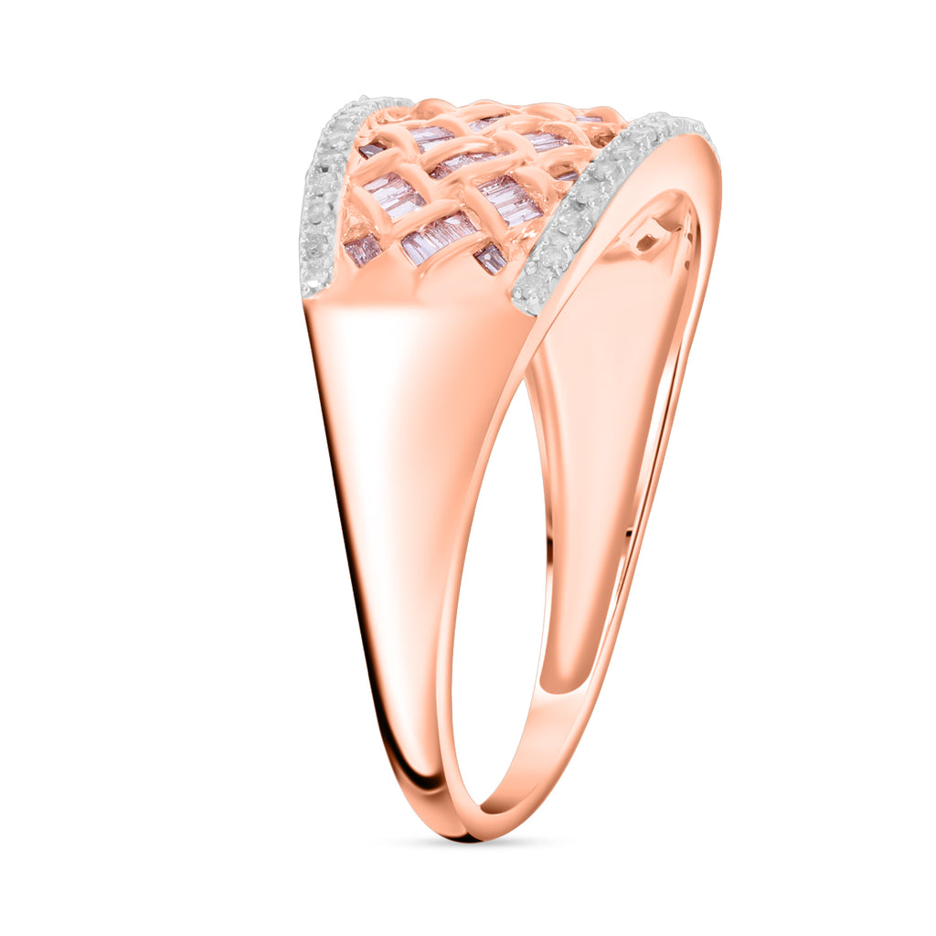 JCK Vegas Closeout - Rare Find- 9K Rose Gold Pink & White Diamond Ring 0.50 Ct_7817475_3
