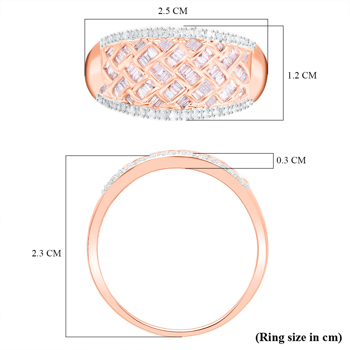 9K Rose Gold I3 Pink Diamond , White Diamond I3 Ring, Gold Wt. 3 Gms 0.512 Ct. 7817475 11