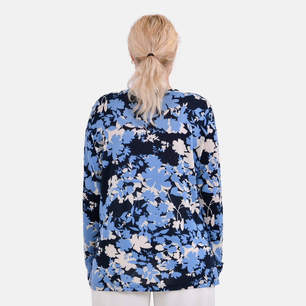 La Marey Jersey Floral Top Size 8-20 - Blue_7818419_1