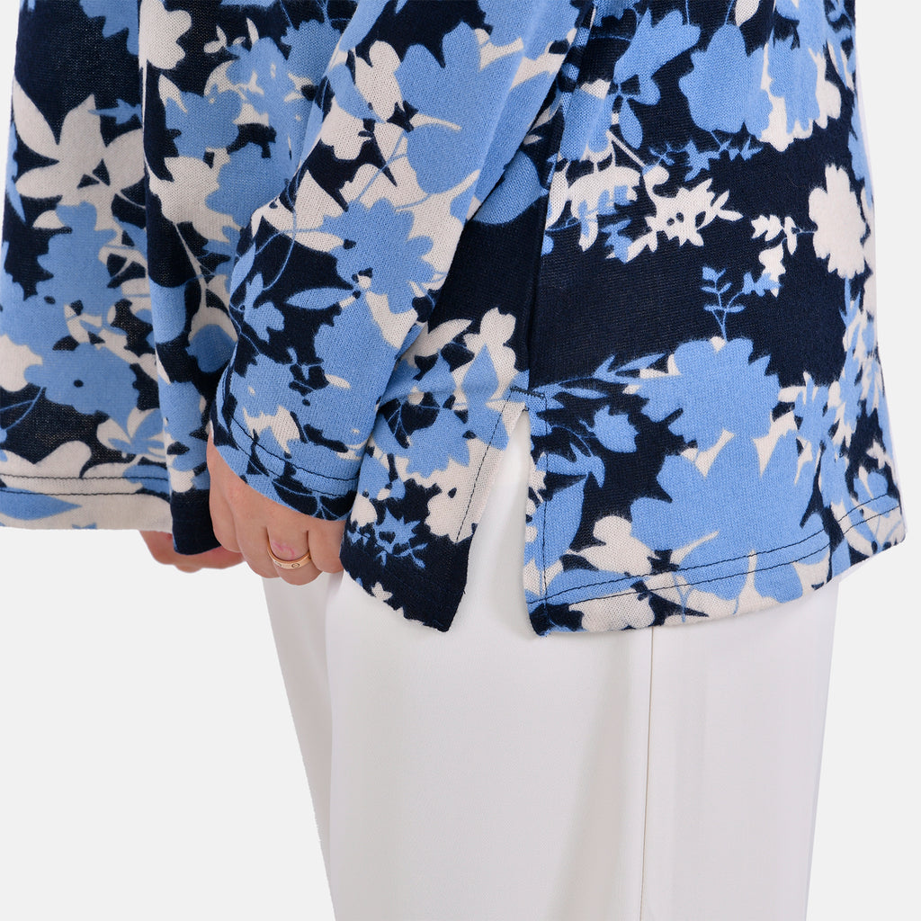 La Marey Jersey Floral Top Size 8-20 - Blue_7818419_6