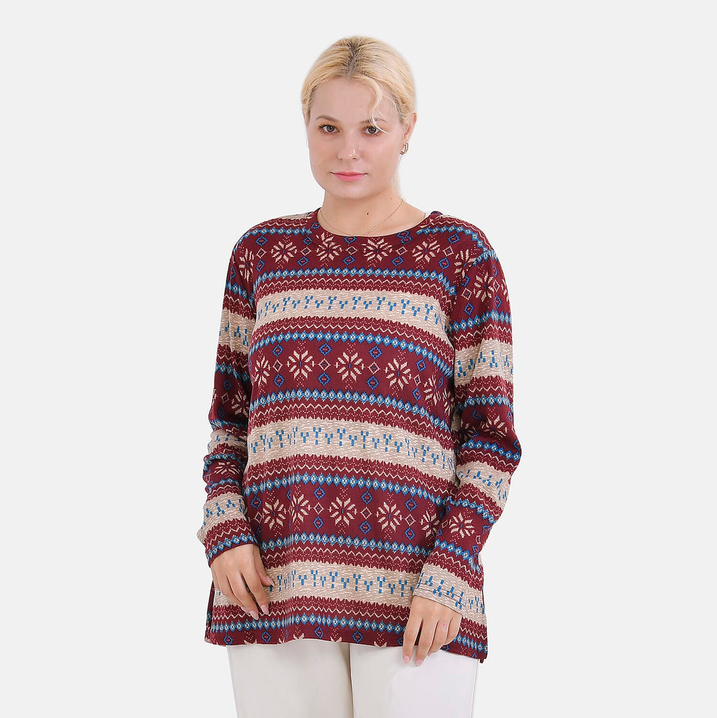 La Marey Jersey Top Size 8-20 - Red & Snowflake_7818424