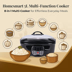 Homesmart 5L Multi Cooker with Steam Rack and Basket - Boil/Slow Cook,Steam, Roast, Grill_7818487