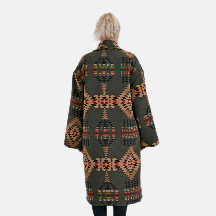 La Marey Longline Geometric Western Coat 7818637 2