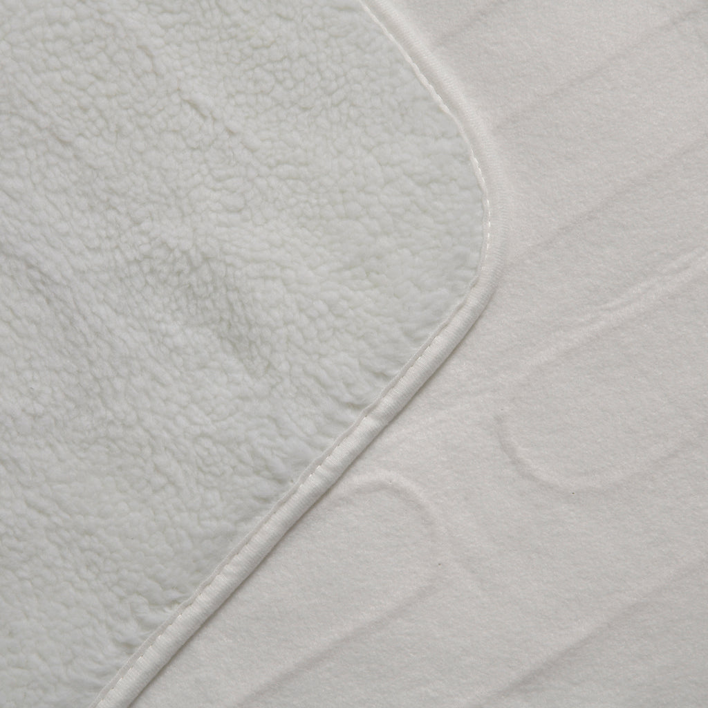 Luxury Sherpa Electric Heated Blanket Topper - Dual Controller, Quad Zone, 6 Temp Settings (200x160 cm) - White_7819280_8