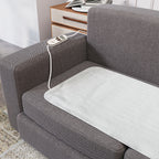 Luxury Sherpa Electric Heated Blanket Topper - Dual Controller, Quad Zone, 6 Temp Settings (190x140 cm)  - White_7819282_2