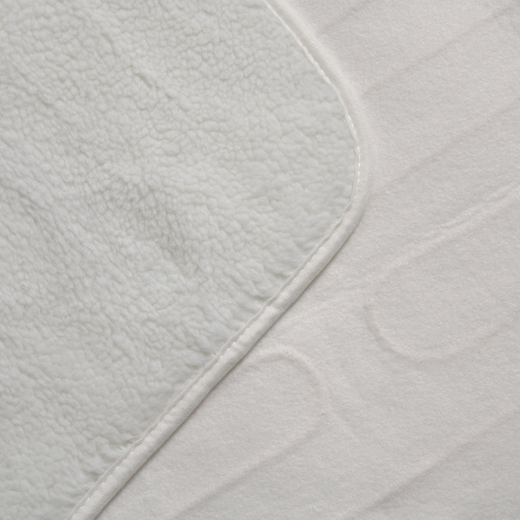 Luxury Sherpa Electric Heated Blanket Topper - Dual Controller, Quad Zone, 6 Temp Settings (190x140 cm)  - White_7819282_5
